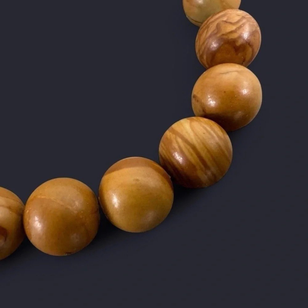Wood Jasper Gemstone Bead Bracelet 10mm